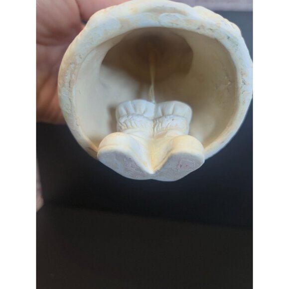 Vintage Old World Santa Bell Christmas Ornament White moving feet St Nick figure - Picture 11 of 12